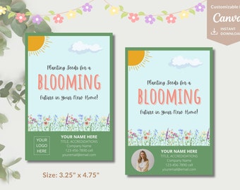 Spring Seeds Pop By Tag, Realtor, Real Estate Pop by Tag, Realtor Marketing, Marketing, Referral, Printable, Editable, Real Estate Marketing
