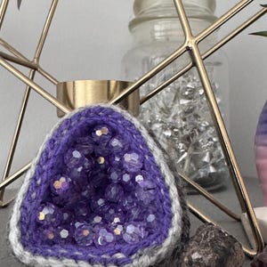 Crunchy Geodes - Handmade Crochet Geodes with beads (decor, fidget, asmr)