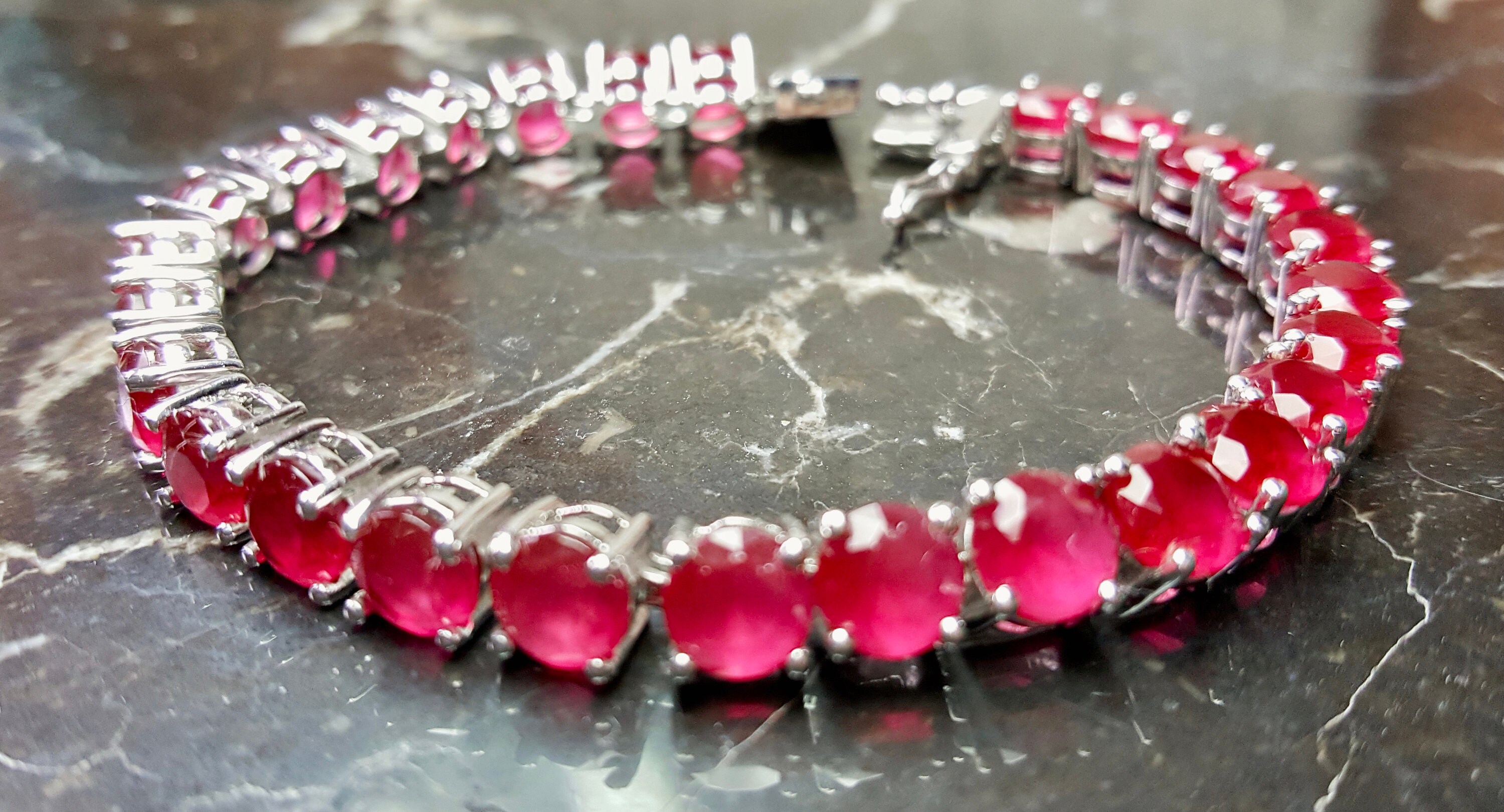 24.50 CTW Natural Ruby Bracelet 7 inch | Etsy