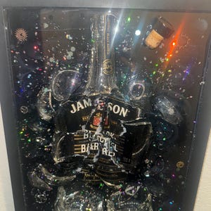 Jameson Black Barrel Irish Whiskey Broken Bottle Wall Art - Etsy