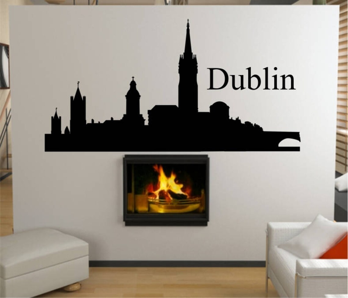 Dublin City Skyline Wall Art Sticker Etsy