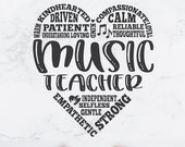 Music teacher svg, musical notes svg, back to school svg, appreciation week day month, heart svg, orchestra svg, marching band, svg dxf png