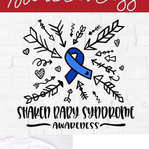 Shaken Baby Syndrome svg, awareness svg, sbs svg, arrows, blue ribbon, prevention month, day, week - cricut crafter, svg dxf png, silhouette