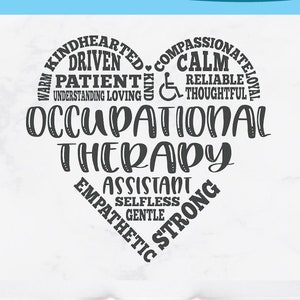 Occupational therapy assistant svg, assistant for occupational therapist, OTA svg, heart shape svg, OTA therapy gift idea svg, svg dxf png