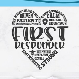First responder svg, emergency worker, emergency services svg, EMT svg, EMS svg, technician, technologist, svg dxf png, subway art heart