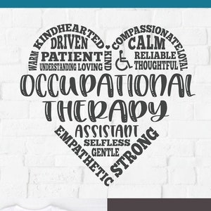 Occupational therapy assistant svg, OTA svg, heart shape svg, OTA therapy gift idea svg, subway art svg, heart svg, cricut svg, svg dxf png