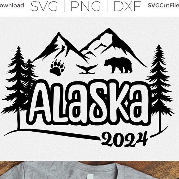 Alaska Trip SVG, Family vacation, 2024 svg, Bear, Whale tail, png for sublimation, Alaska Trip, Engraving, Laser CNC, Cricut, svg dxf