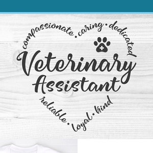 Vet assistant svg, veterinary assistant svg, veterinary assistant svg, svg dxf png, paw prints, small animal vet tech, dog or cat svg file