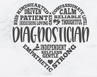 Diagnostician svg, diag svg, school diagnostician gift idea svg, love diag, educational diagnostician, gift svg dxf png, subway art, heart