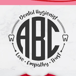 Dental hygienist svg, monogram, dental hygienist monogram svg, dentistry svg, svg dxf png, dental hygienist, tooth svg, teeth svg
