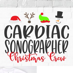 Ecografista cardíaco navideño svg, equipo de ecografistas cardíacos svg, ecocardiógrafo de vacaciones svg, svg dxf, cricut de navidad, sublimación png