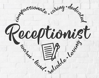 Receptioniste svg, secretaris svg, schoolsecretaris svg, kantoorassistent, personeel waardering svg, receptiebeheerder, administratief medewerker