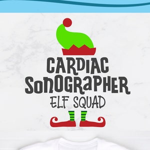 Ecografista cardíaco navideño svg, Elfo cardíaco svg, sublimación png, svg dxf png, vacaciones de navidad, Ecografista cardíaco, Navidad cardíaca