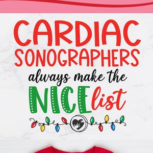 Weihnachten Cardiac Sonographer svg, Cardiac Sonographer Weihnachten svg, Feiertag Sonographer svg, Sublimation png, schöne Liste, svg dxf png, xmas