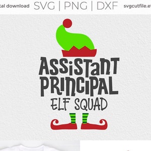 Asystent dyrektora szkoły na Boże Narodzenie svg, sublimacja png, elf svg, święta, svg dxf png, drużyna elfów na Boże Narodzenie, Asystent dyrektora szkoły na Boże Narodzenie svg
