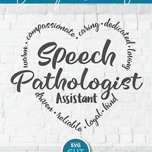 Assistente logopedista svg, logopedista svg, cuore, SLPA, assistente SLP svg per artigiani, idea regalo, linguaggio, patologia