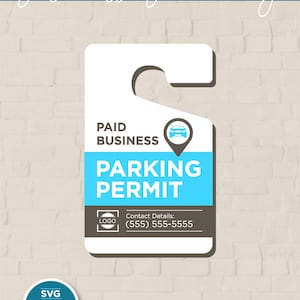 Parkeerpas svg parkeerkaart plakkaat hang tags - aanpasbare en schaalbare afdrukbare hangtag parkeervergunningen