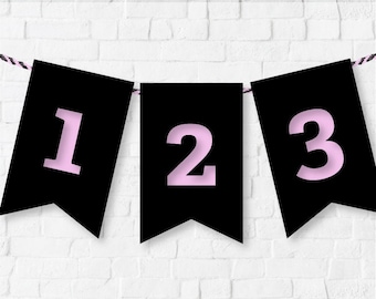 Bunting numbers svg, Hanging Flag svg, birthday banner svg, bunting banner svg, Garland svg, Baby birthday party, 1st 2nd 3rd 4th 5th shower