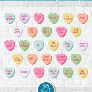 Konversationsherzen svg, Süßigkeiten Herz Valentine, Konversation mein erster Tag, niedliches kleines zum Ausdrucken, Kartenschild, leere Konversationsherzen svg