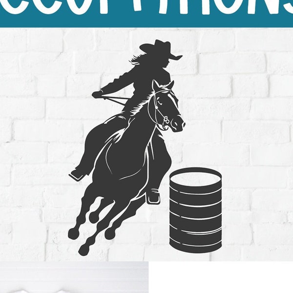 Barrel Racer svg, Barrel Racing SVG, Cowgirl Rodeo Clipart, Cricut, girl Horse svg, Woman Silhouette, Western Female, Clip Art Sublimation