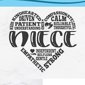 Svg nièce, jour de la nièce, jour de la nièce, svg coeur nièce, meilleur svg nièce, cadeau de fête des nièces, idée cadeau, pour nièce, svg pour cricut, svg dxf png