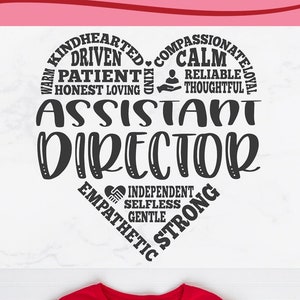 Assistant Director svg, Asst Director of Operations svg, Activity appreciation svg, Director of Nursing svg, Teacher, Day Week, heart words