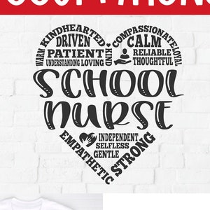 School Nurse svg, nurse appreciation svg, word heart svg, Nursing svg, school staff svg, heart svg, words around, subway art, healthcare