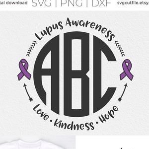 Lupus svg, Lupus awareness svg, autoimmune disease, purple ribbon, month, day, week - monogram svg dxf png, Cricut svg, Silhouette svg
