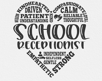 Schoolreceptionist svg, schoolsecretaris svg, kantoorassistent, personeel waardering svg, beheerder schoolbalie, administratief medewerker