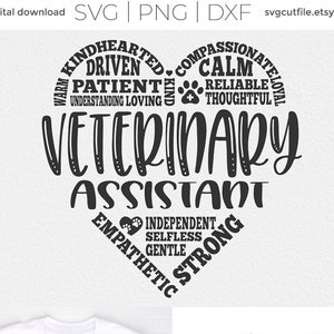 Vet assistant svg, veterinary assistant svg, veterinary assistant svg, svg dxf png, paw prints, small animal vet tech, dog or cat svg file
