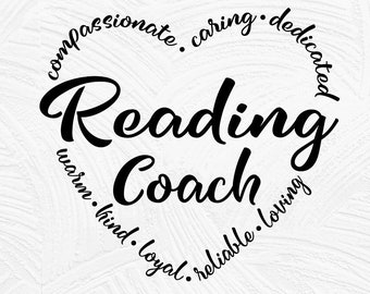 Reading coach svg, read svg, Title 1 teacher svg, Title One tutor svg, remedial reading svg, appreciation, recovery, svg dxf png