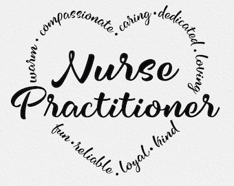 Nurse practitioner svg, np svg, nursing svg, nurse svg, nurse heart with text, health care worker svg, coworker, rn np-c, svg dxf png