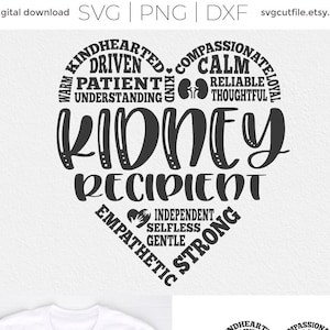 Kidney recipient svg, receive a kidney, donor svg, kidney donation svg, heart svg, kidney disease, kidney donor, transplant svg, svg dxf png