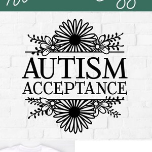 Autisme acceptatie svg, autisme bewustzijn svg, autistisch bewustzijn, asperger-syndroom, bloem frame svg, bloemen split frame, svg dxf png