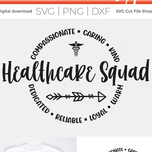 Healthcare squad svg, health care worker svg, hero svg, round circle, for men or women, key worker, team tribe staff or crew, svg dxf png