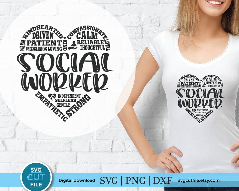 Socialarbetare svg, socialt arbete svg, tunnelbanekonst svg, socialarbetare presentidé, ordkonst, ordmolnshjärta, socialarbetare present, svg dxf png bild 3