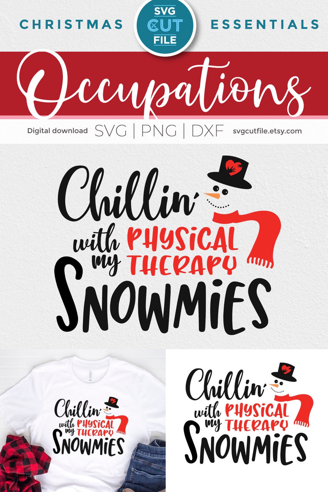 Christmas Physical Therapy Svg, Physical Therapy Chillin Snowmies Svg ...