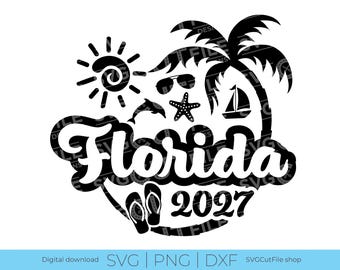 Florida SVG, Florida Vacation, 2027 svg, Florida PNG, png for sublimation, Family Tropical Trip, family vacation, Cricut, svg dxf png