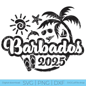 Barbados SVG, Barbados Urlaub, 2025 svg, Barbados Karibik, png für Sublimation, Familienreise, Karibik, Laser CNC, Cricut, svg dxf png