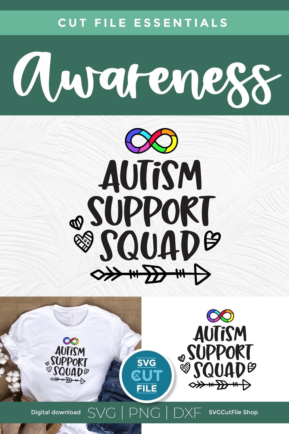 Autism Infinity Svg, Autism Acceptance Svg, Rainbow Infinity Svg ...