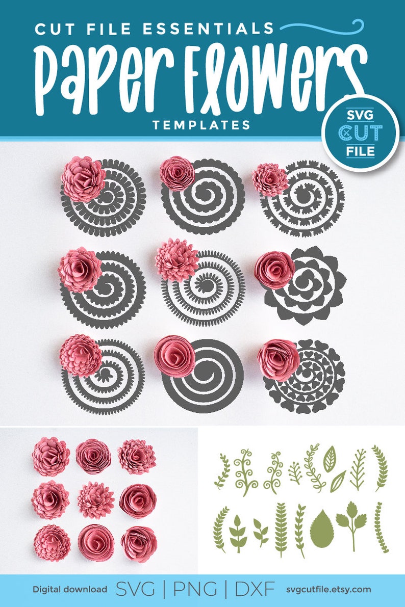 rolled flower svg rolled paper flowers svg rolled rose svg