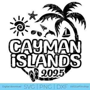 Isole Cayman svg, Caraibi SVG, Isole Cayman Britanniche, Vacanze, 2025 svg, png per sublimazione, Viaggio tropicale in famiglia, svg dxf png