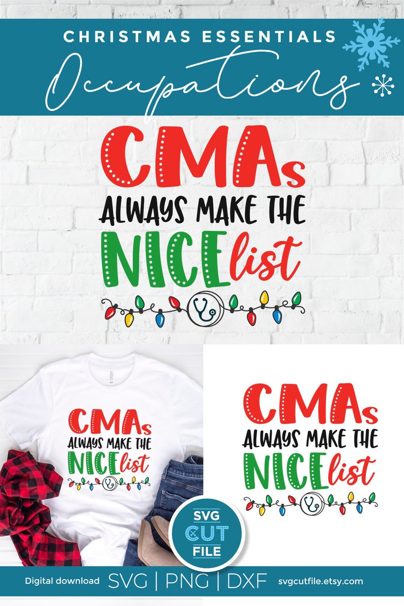 Christmas CMA Svg CMA Christmas Svg Certified Medical Etsy