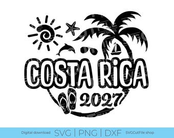 Costa Rica SVG, Costa Rica Urlaub, 2027 SVG, Costa Rica PNG, Costa Rica Sublimation, Tropenreise, Cricut Strandsonnenuntergang, DXF PNG, Familie