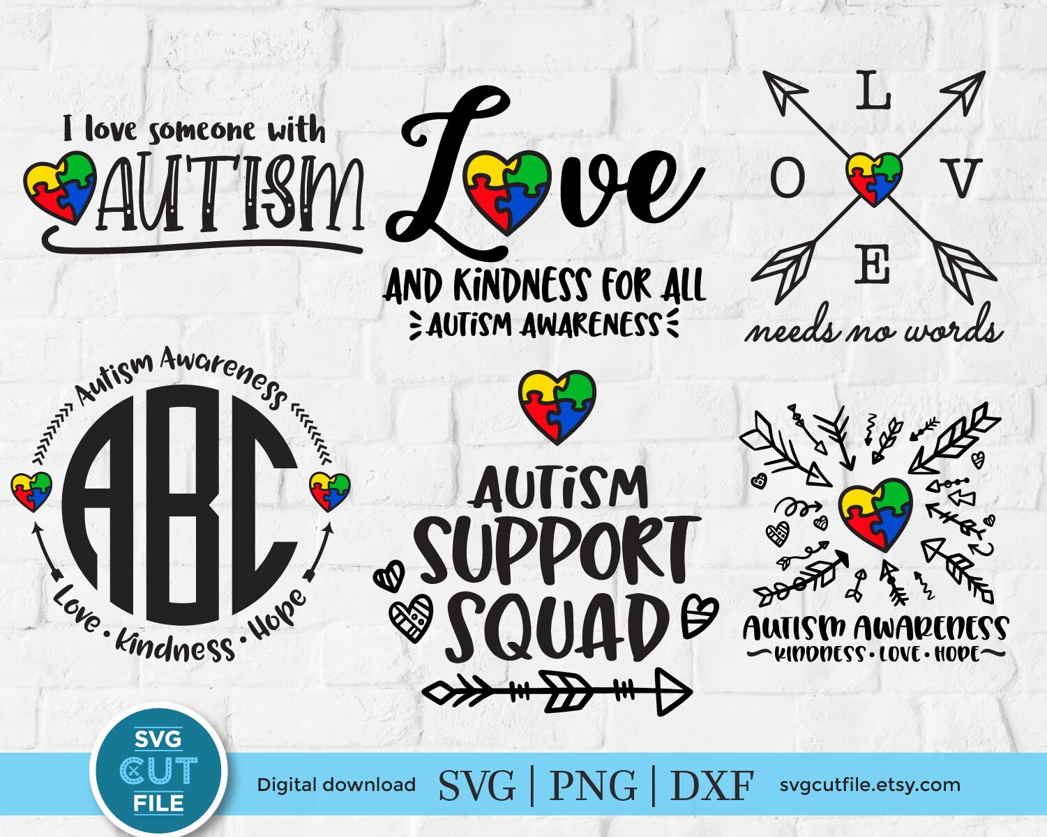 Autism Svg Bundle, Aspergers Syndrome Awareness, Puzzle Piece Svg ...