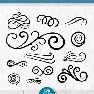 Swoosh SVG or Swish PNG, squiggle svg loop, Swash underline dxf, swishy curly curls, or swirly swirl swishes swashes & swooshes ornaments