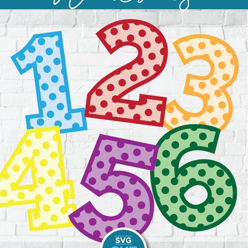 polka dot numbers svg polka dot 1 printable numbers polka etsy