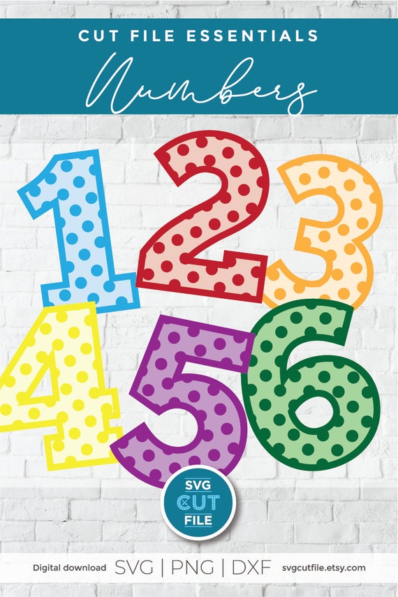polka dot numbers svg polka dot 1 printable numbers polka etsy sweden