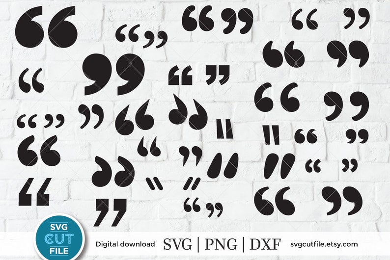 Download Quotation mark quotes marks dxf cut typography svg | Etsy