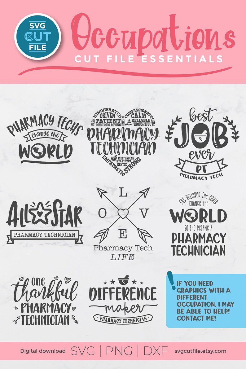 Download Pharmacy Technician svg PT svg pharmacy bundle svg ...